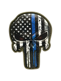 Thin Blue Line Skull PVC Morale Patch - Tactical Outfitters