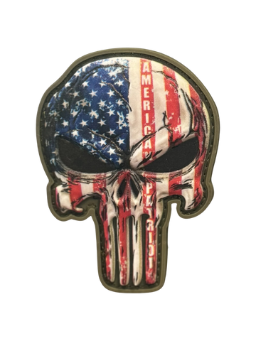 American Patriot Skull PVC Morale Patch - Tactical Outfitters