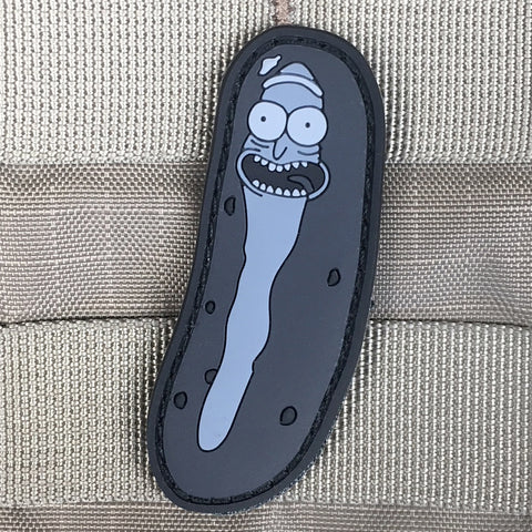 Mini Pickle Rick - Blackout -  PVC MORALE PATCH - Tactical Outfitters