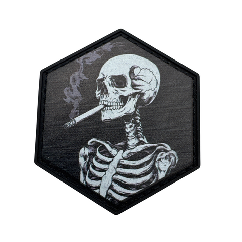 Smoking Skeleton PVC Morale Patch