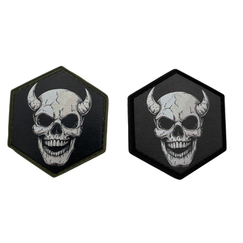 Horned Skull PVC Morale Patch