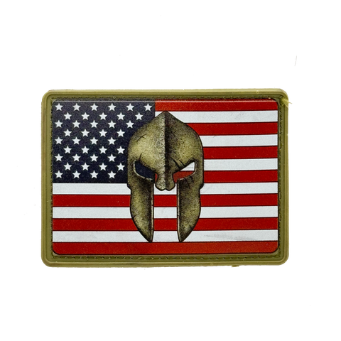 US Flag Spartan PVC Morale Patch - Tactical Outfitters