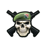 Green Beret Skull V2 PVC Morale Patch - Tactical Outfitters