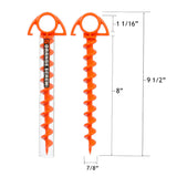 ORANGE SCREW GROUND ANCHOR SET (X4) - Tactical Outfitters