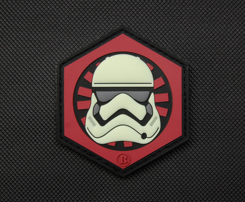 First Order GITD Stormtrooper Helmet PVC Morale Patch - Tactical Outfitters