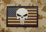 SKULL US FLAG PVC MORALE PATCH - Tactical Outfitters