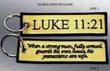 LUKE 11:21 EMBROIDERED KEYCHAIN TAG - Tactical Outfitters